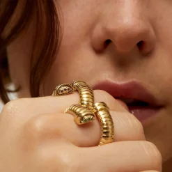 Bague Antigone dorée - Améthyste - Capsule Les Précieux