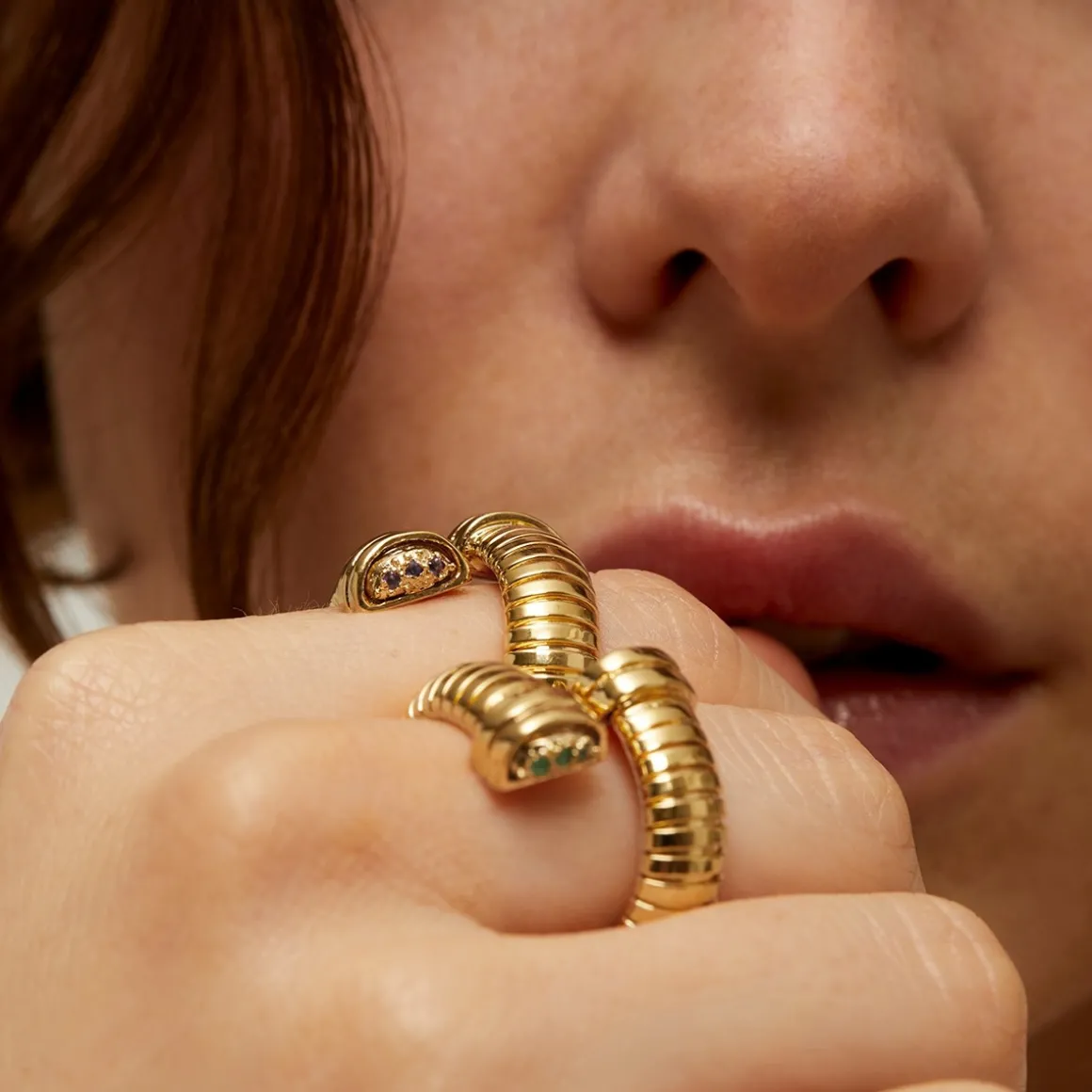 Bague Antigone dorée - Améthyste - Capsule Les Précieux