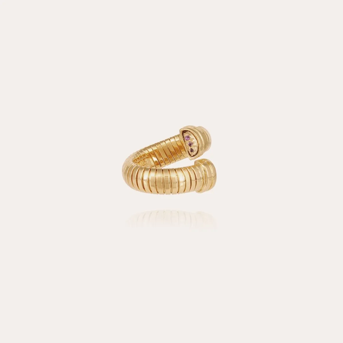Bague Antigone dorée - Améthyste - Capsule Les Précieux