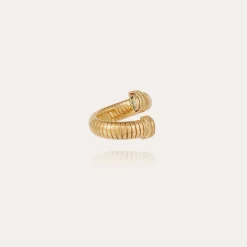Bague Antigone dorée - Émeraude - Capsule Les Précieux