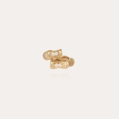 Bague Bambou Liane strass dorée