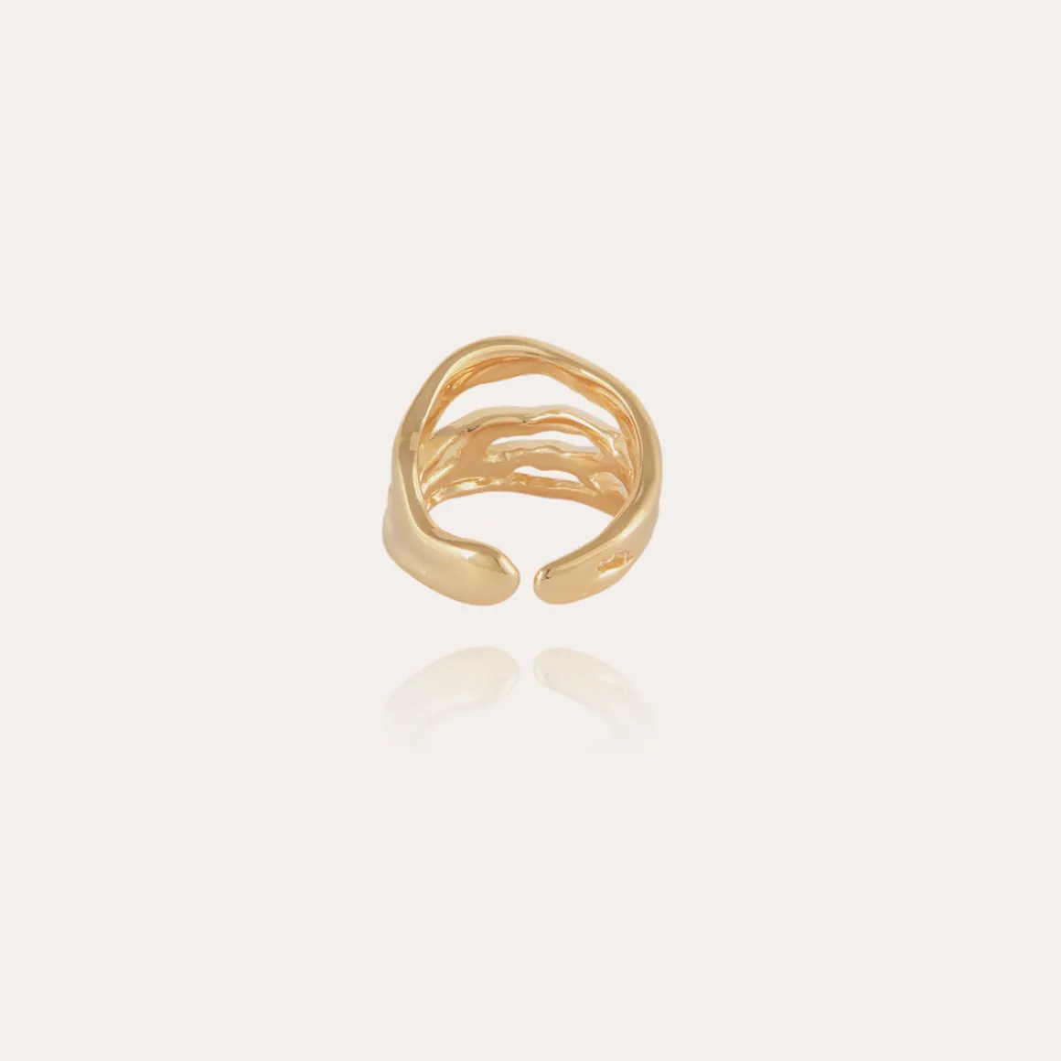 Bague Corail dorée