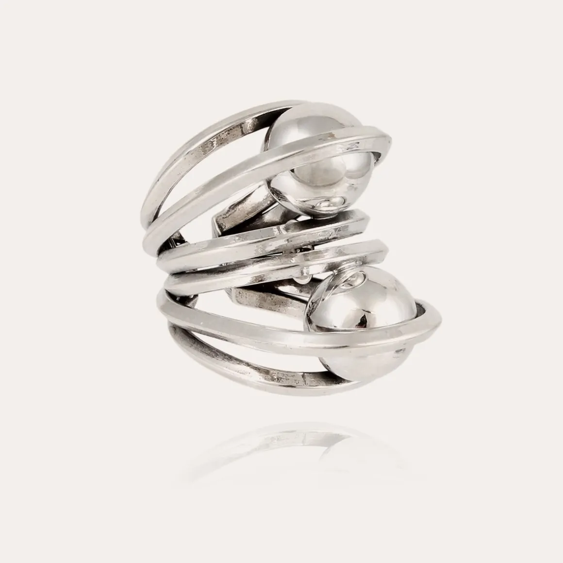 Bague Jupiter double argentée