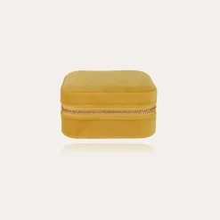 Boîte à bijoux velours petit modèle - Jaune