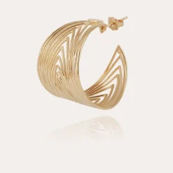 Boucle d'oreilles créoles Wave dorées