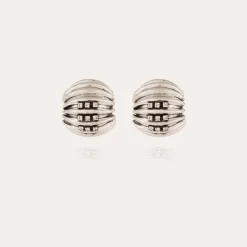 Boucles d'oreilles Anne strass argentées