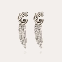 Boucles d'oreilles Atik Riviera mini argentées - Zircone