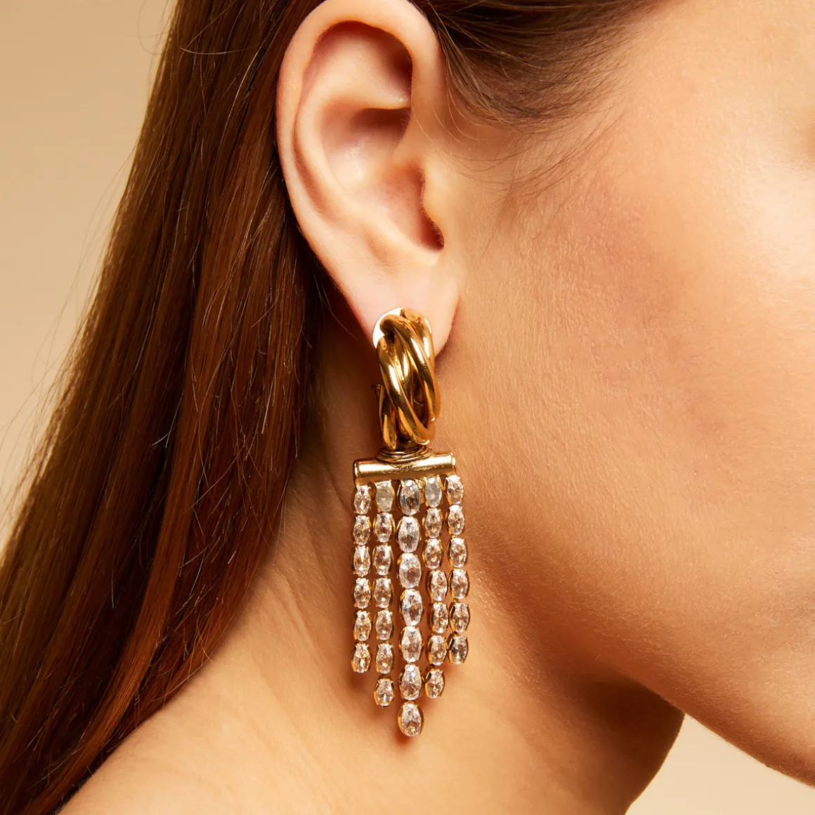 Boucles d'oreilles Atik Riviera mini dorées - Zircone