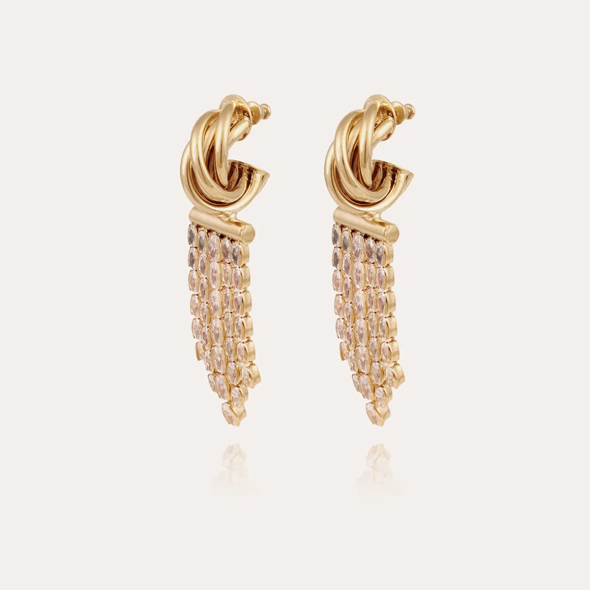 Boucles d'oreilles Atik Riviera mini dorées - Zircone