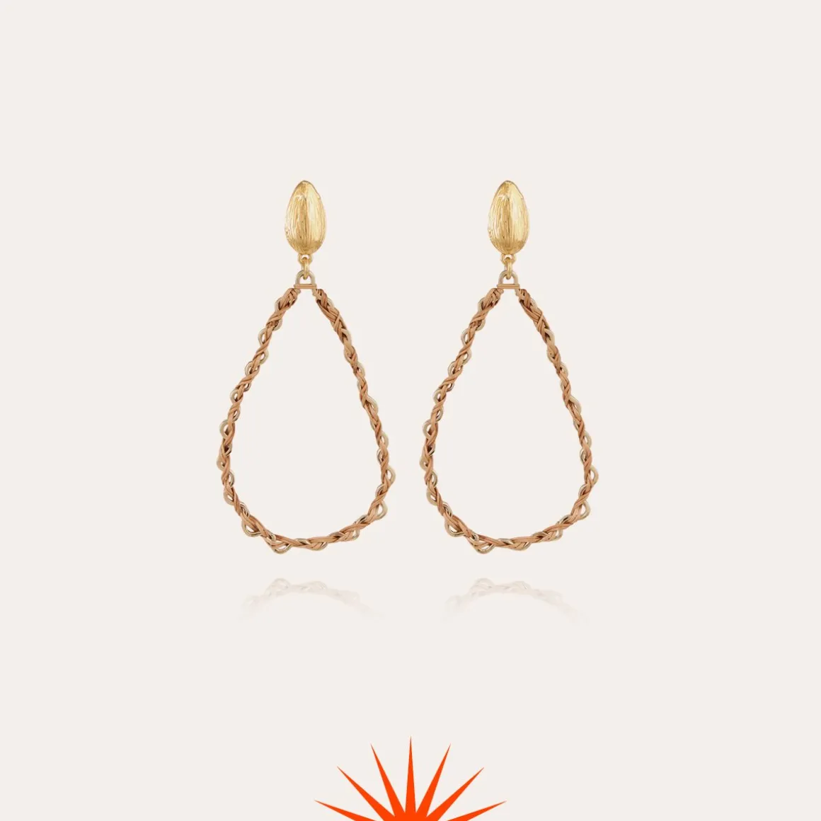 Boucles d'oreilles Beyby petit modèle dorées - Osier - Collection 55 ans