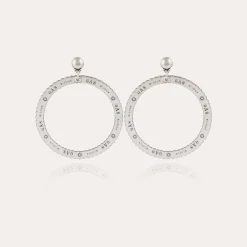 Boucles d'oreilles Bolduc petit modèle argentées