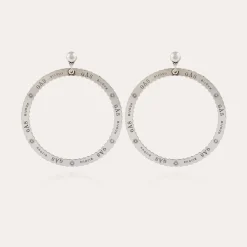 Boucles d'oreilles Bolduc grand modèle argentées