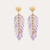 Boucles d'oreilles Cavallo acétate dorés - Violet