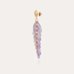 Boucles d'oreilles Cavallo acétate dorés - Violet