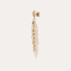 Boucles d'oreilles Cavallo acétate dorées - Ivoire