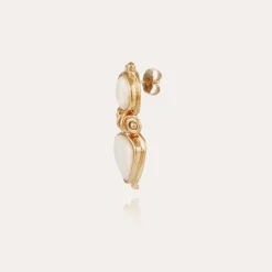 Boucles d'oreilles Colorado dorées - Nacre blanche
