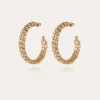 Boucles d'oreilles créoles Izilda strass dorées