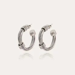 Boucles d'oreilles créoles Ariane petit modèle argentées