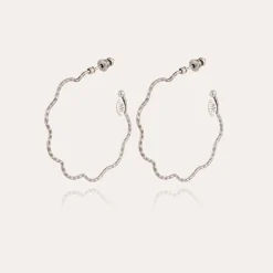 Boucles d'oreilles créoles Florette petit modèle argentées