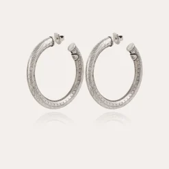 Boucles d'oreilles créoles Maoro petit modèle argentées