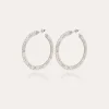 Boucles d'oreilles créoles Bolduc petit modèle argentées