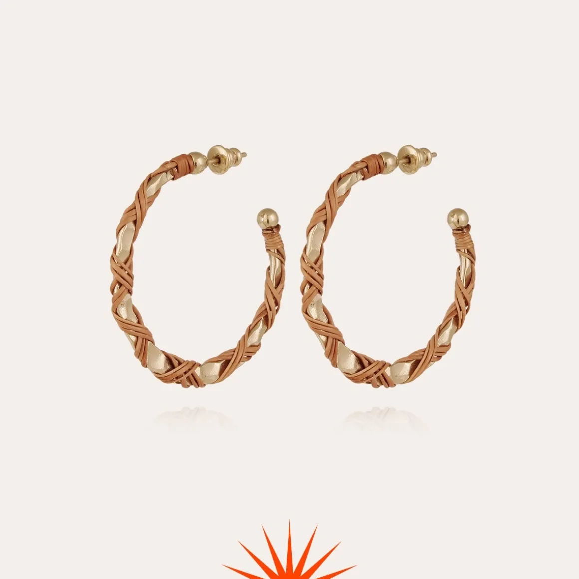 Boucles d'oreilles créoles Bako petit modèle dorées - Osier - Collection 55 ans