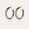 Boucles d'oreilles créoles Caftan acétate dorées - Gris