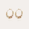 Boucles d'oreilles créoles Aloha strass mini dorées
