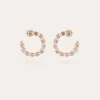 Boucles d'oreilles créoles Riviera petit modèle dorées - Zircone