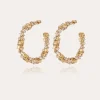 Boucles d'oreilles créoles Trévise strass dorées