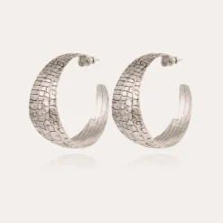Boucles d'oreilles créoles Wild argentées