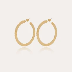 Boucles d'oreilles créoles Bolduc petit modèle dorées