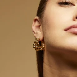 Boucles d'oreilles créoles Multiperla mini dorées