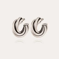 Boucles d'oreilles créoles Atik moyen modèle argentées