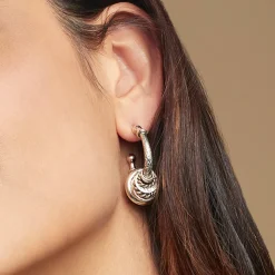 Boucles d'oreilles créoles Maranzana petit modèle argentées