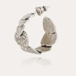 Boucles d'oreilles créoles Cuore petit modèle argentées