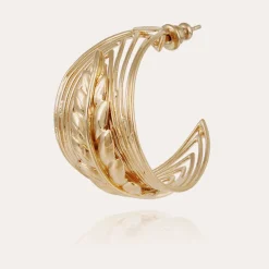 Boucles d'oreilles créoles Wave Epi dorées