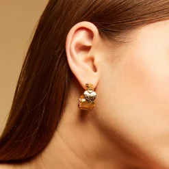Boucles d'oreilles créoles Cuore petit modèle dorées