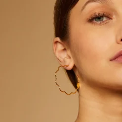 Boucles d'oreilles créoles Florette petit modèle dorées