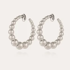 Boucles d'oreilles créoles Andy grand modèle argentées