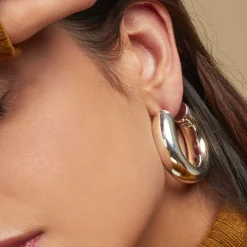 Boucles d'oreilles créoles Turner argentées