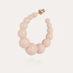 Boucles d'oreilles créoles Andy petit modèle dorées - Rose clair