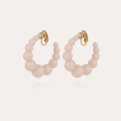 Boucles d'oreilles créoles Andy petit modèle dorées - Rose clair