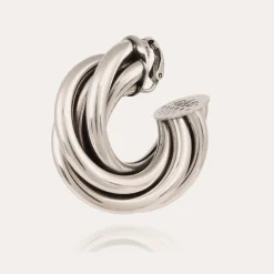 Boucles d'oreilles créoles Atik moyen modèle argentées