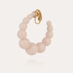 Boucles d'oreilles créoles Andy petit modèle dorées - Rose clair