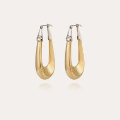 Boucles d'oreilles Écume grand modèle bicolore dorées