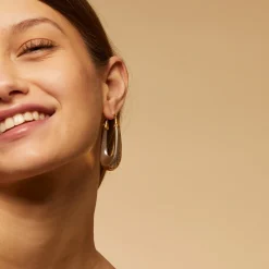 Boucles d'oreilles Écume grand modèle bicolore argentées