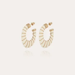 Boucles d'oreilles Cyclade petit modèle dorées - Ivoire