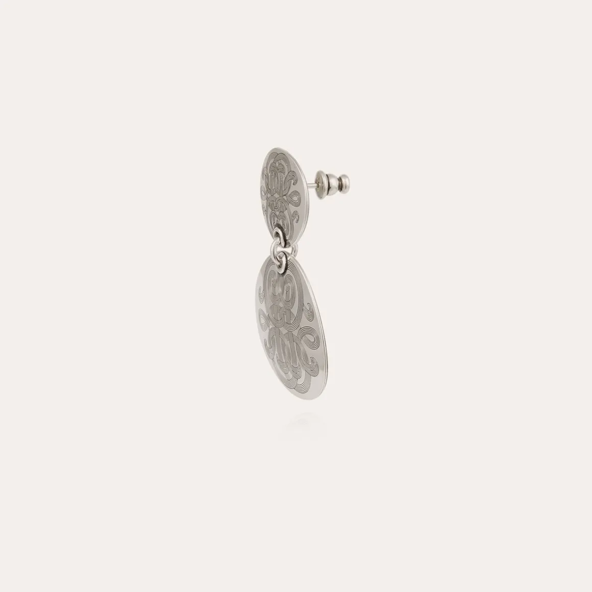 Boucles d'oreilles Diva double petit modèle argentées
