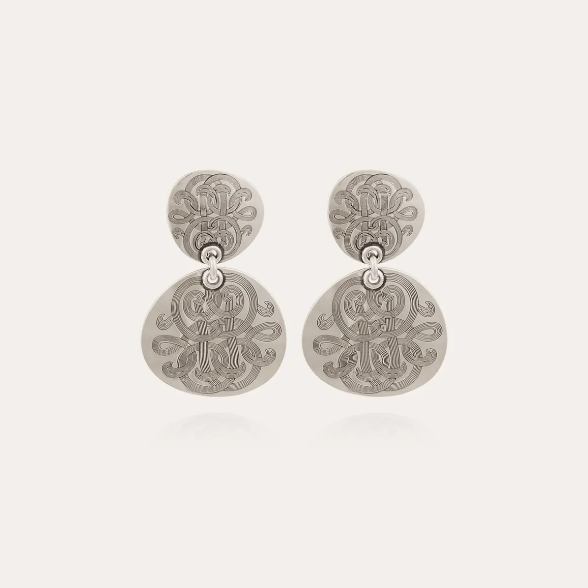 Boucles d'oreilles Diva double petit modèle argentées